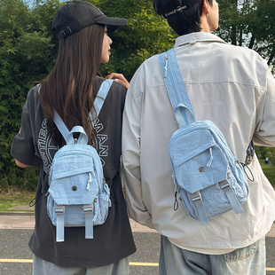 多功能两用迷你双肩包女学生外出胸包男25秋新品 旅游轻便斜挎背包