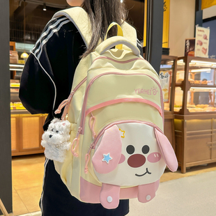 卡通书包女初中小学生软萌可爱大容量双肩包女大童减负宽肩带背包