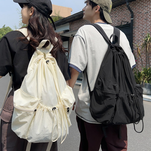牧司抽绳束口袋双肩包