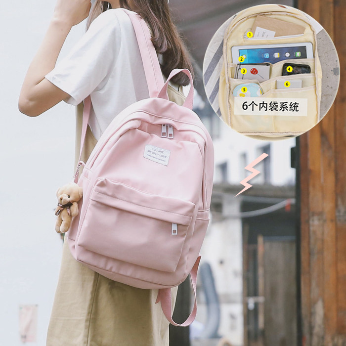 MUSI大容量日系背包少女心小清新帆布双肩包大学生书包纯色旅游包在类目 箱包皮具/热销女包/男包, 双肩背包中 - 来自Buy2taobao.com提供专业的淘宝代购服务