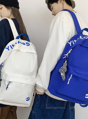 潮牌双肩包男日系简约大容量背包时尚酷大学生高中生书包女旅行包