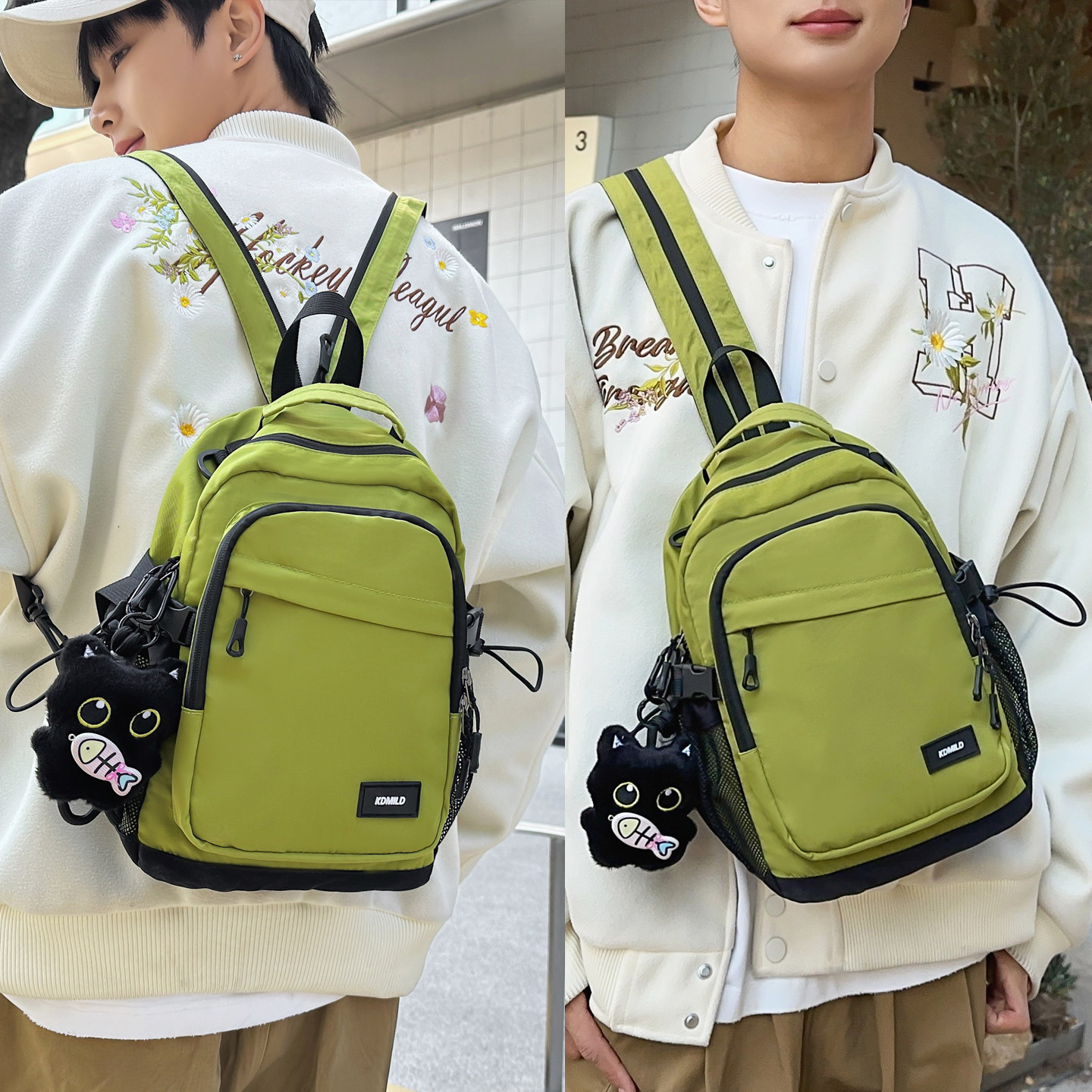 多功能两用迷你双肩包男女款户外斜挎胸包轻便旅游背包大学生书包