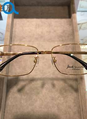 纯钛超轻55码J85743高档全框金色近视眼镜方框显瘦真空IP电镀耐用