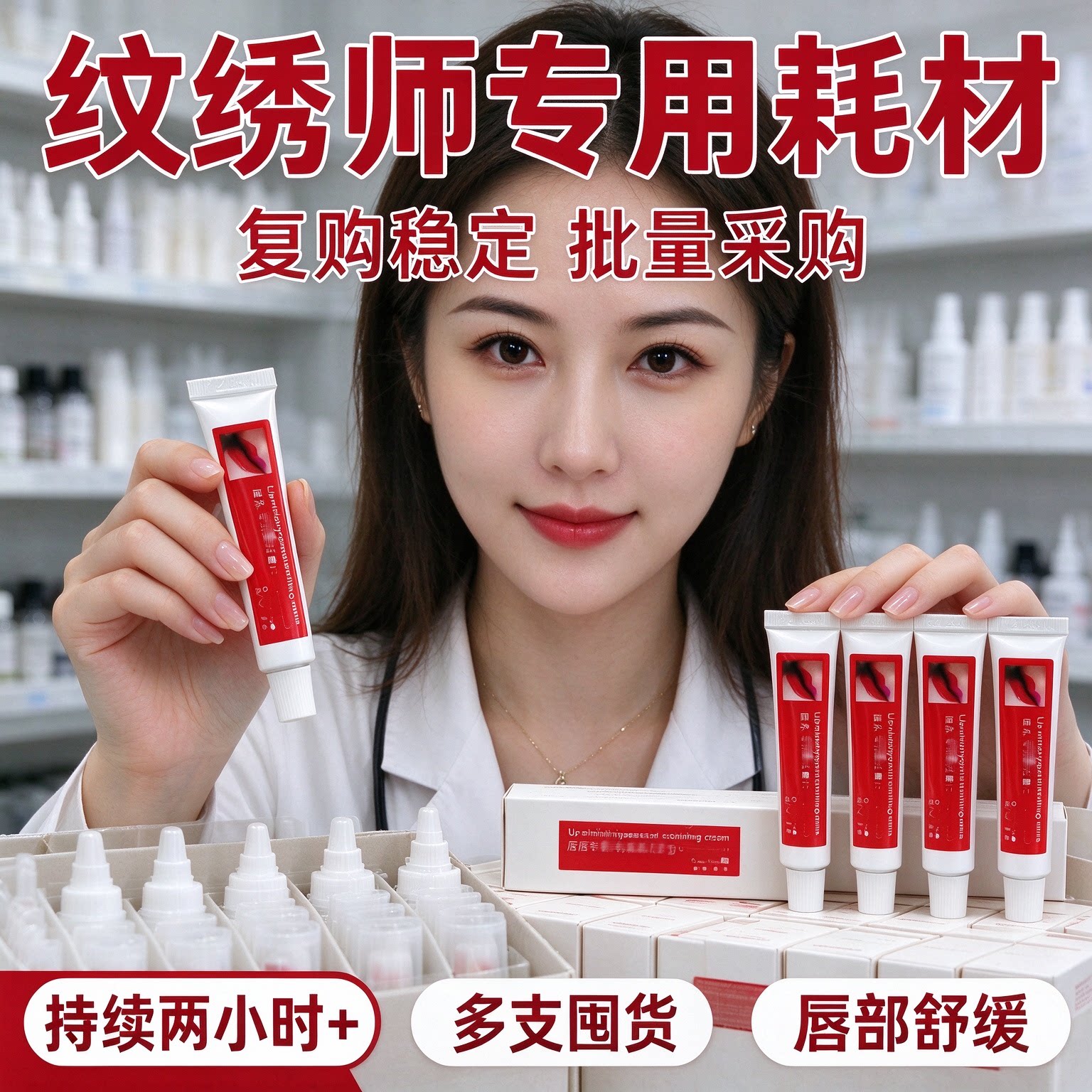 【唇部专用】舒缓漂唇纹唇小白白高品质半永久纹绣专用