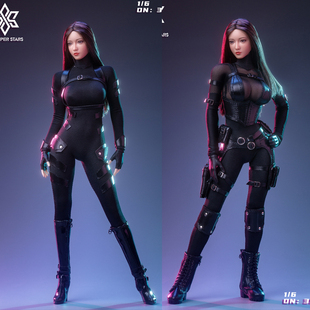 现货 六芒星 1/6 女特工战斗套装 潜行装 不含头雕包胶女素体兵人