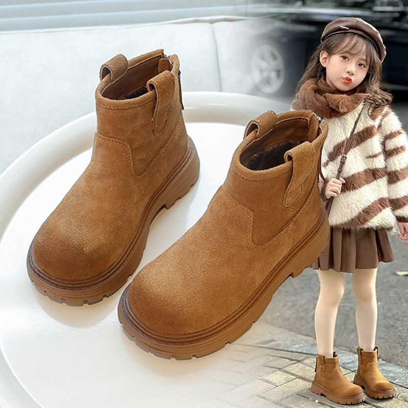 儿童靴子复古英伦风短靴2025秋冬季新款女童博肯棉鞋保暖软底童鞋,童鞋/婴儿鞋/亲子鞋,棉靴,淘宝优惠券,粉丝福利购,淘宝优惠卷