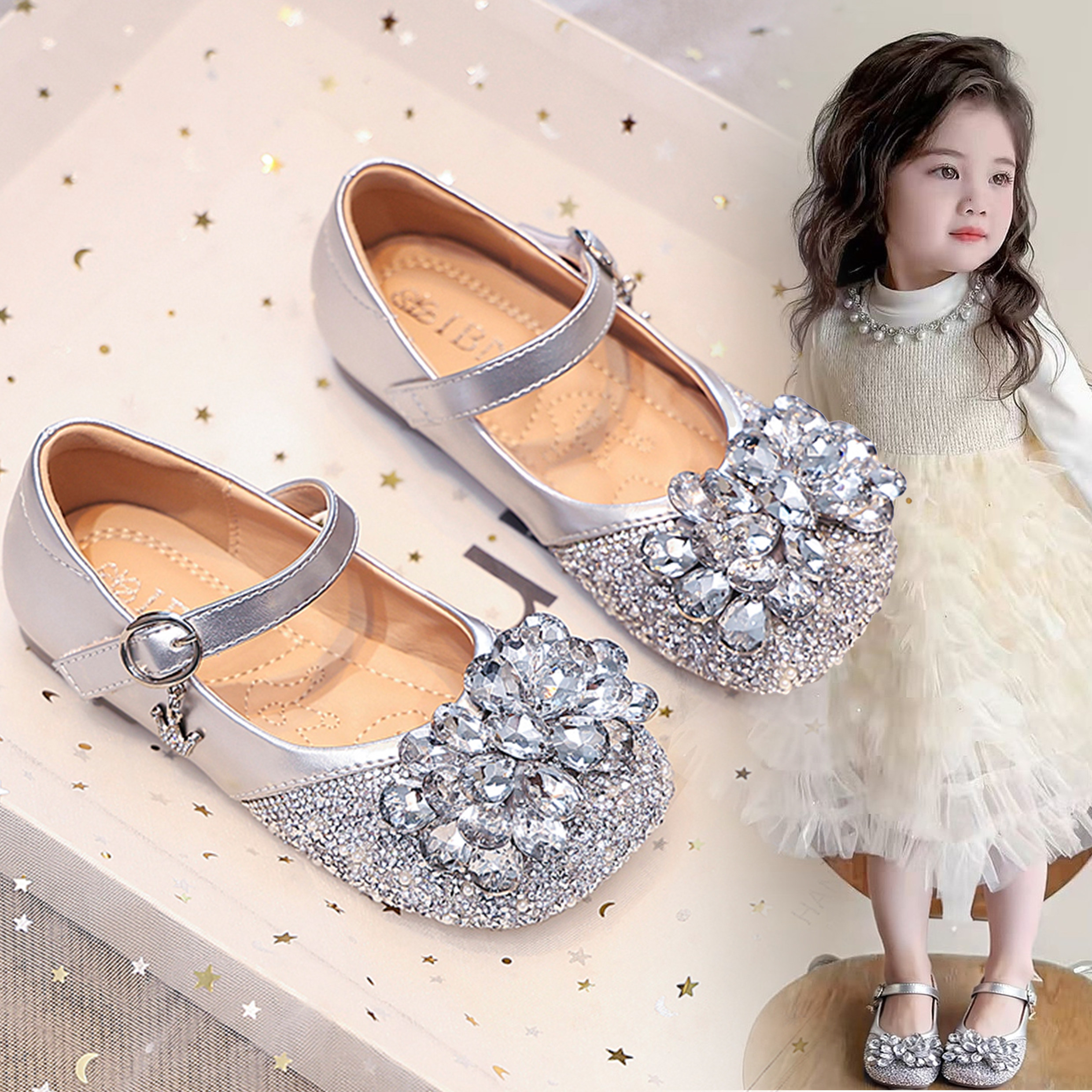 女童鞋儿童艾莎公主鞋2026新款春秋季软底单鞋银色水晶小皮鞋宝宝,童鞋/婴儿鞋/亲子鞋,皮鞋,淘宝优惠券,粉丝福利购,淘宝优惠卷