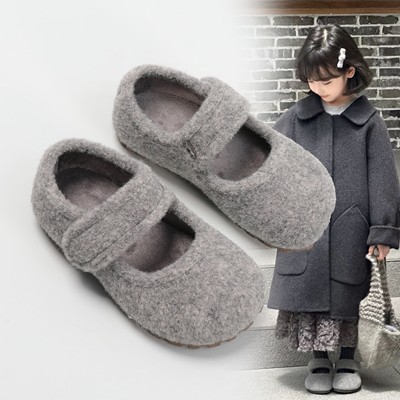 女童加绒玛丽珍鞋软底