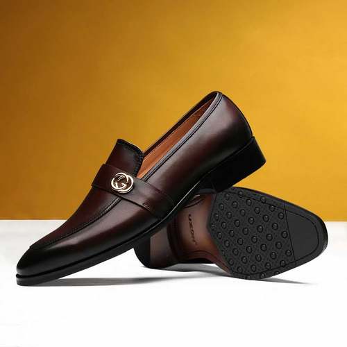手工一脚蹬休闲男士正装皮鞋