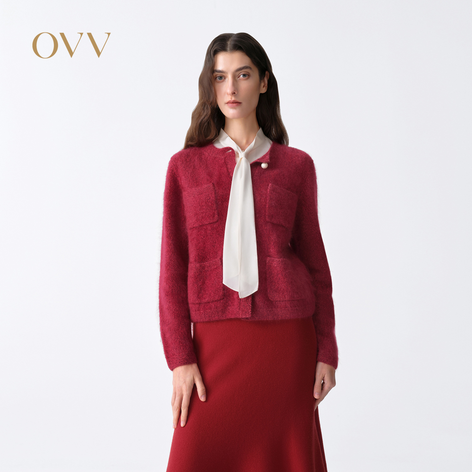 拉绒工艺 羊绒面料 开衫设计