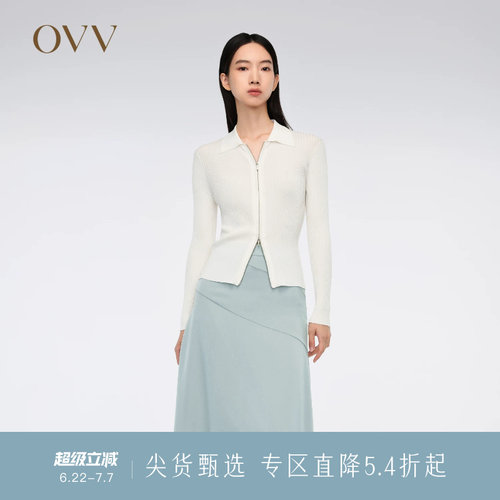 春夏针织开衫OVV罗纹针织