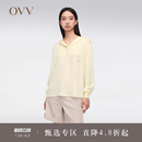 女装 OVV2024热卖 宽松舒适连帽缎面醋酸运动感卫衣