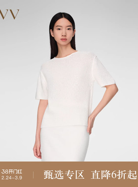OVV春夏热卖女装基础简约圆领套头休闲易搭短袖针织衫