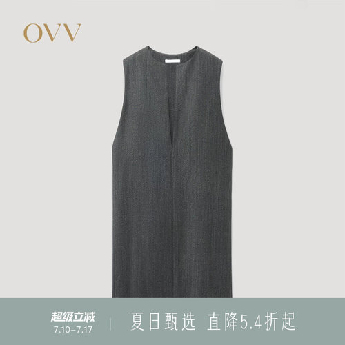 开衩设计 深V领型 直筒版型