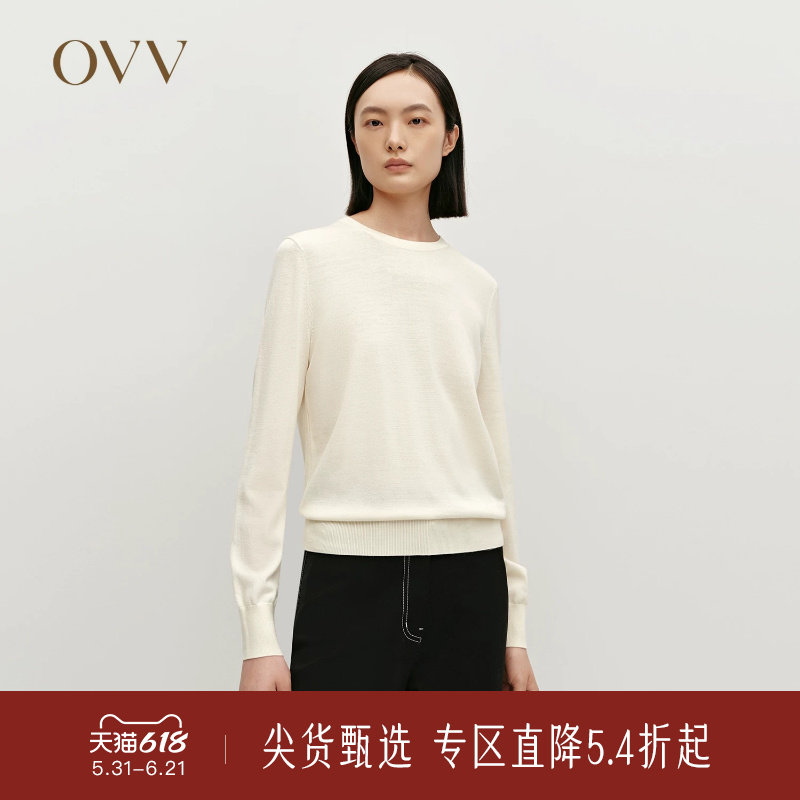 【黄金羊毛】OVV秋冬热卖女装圆领可机洗长袖针织衫