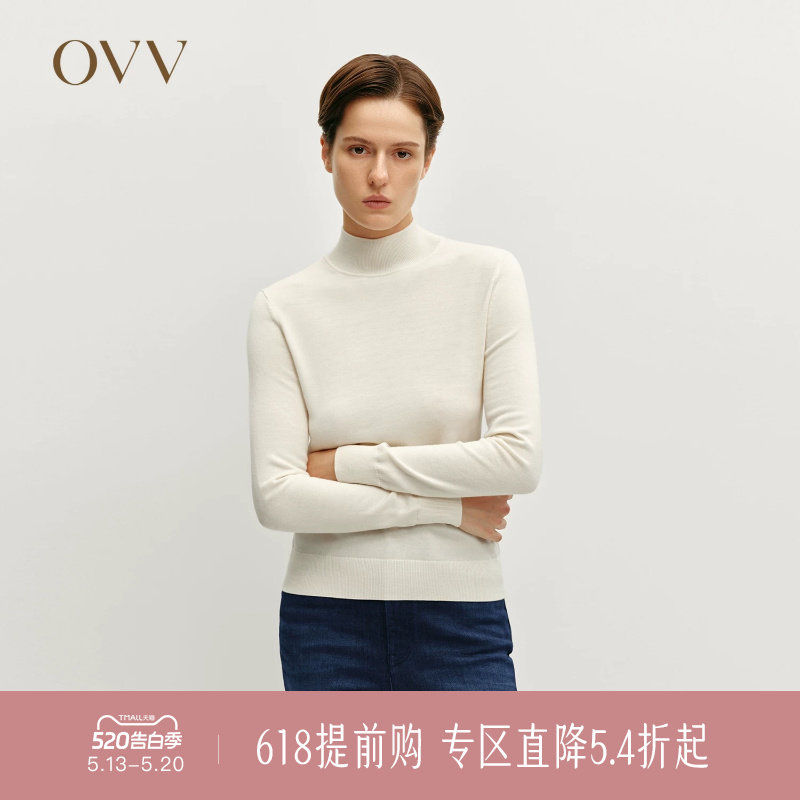 【黄金羊毛】OVV秋冬热卖女装半高领可机洗长袖针织衫
