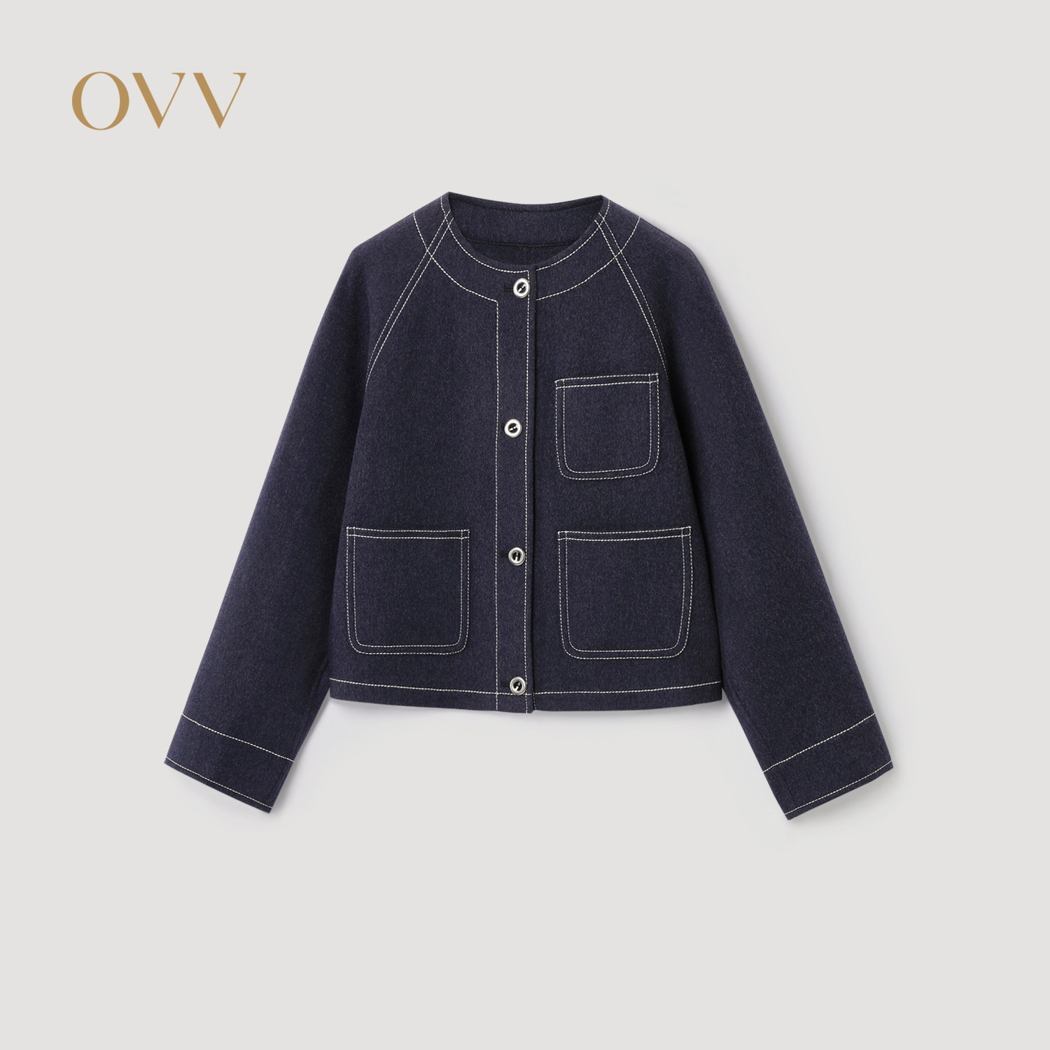 OVV2026春夏新款女装小圆领插肩袖设计短夹克休闲外套,女装/女士精品,短外套,淘宝优惠券,粉丝福利购,淘宝优惠卷