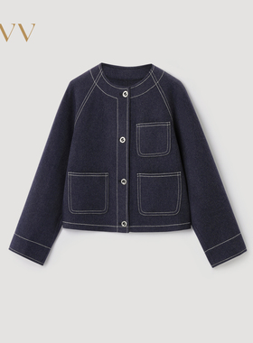 OVV2026春夏新款女装小圆领插肩袖设计短夹克休闲外套