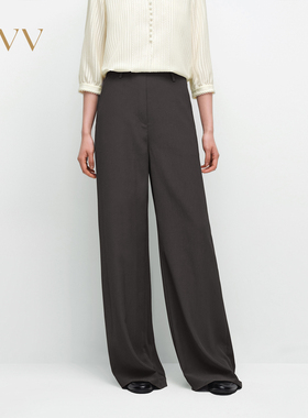 OVV2025春夏新款女装淡人简约休闲时尚通勤多色拖地微喇裤
