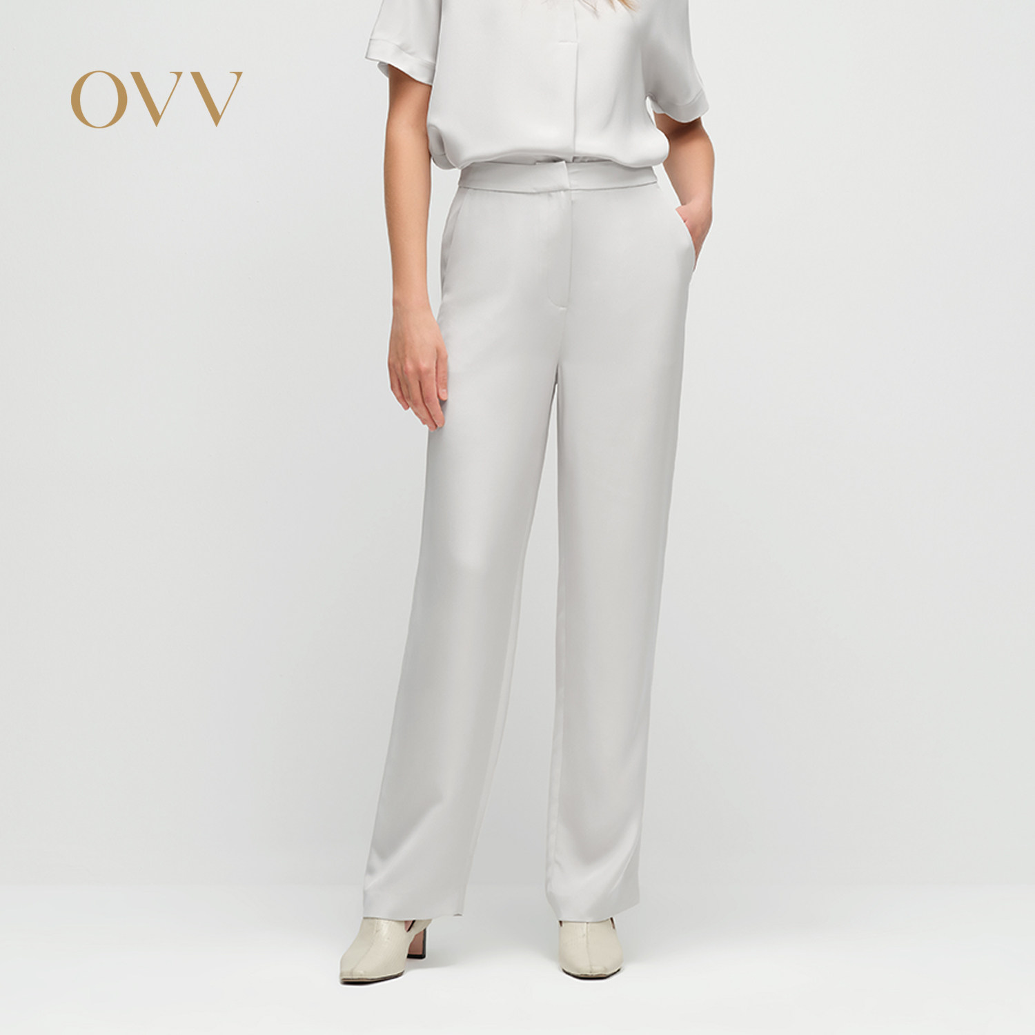 【重磅真丝】OVV2025春夏新款女装淡人30MM重绉通勤舒适西