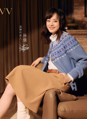 OVV2025秋冬新款女装复古提花费尔岛图案休闲针织外套