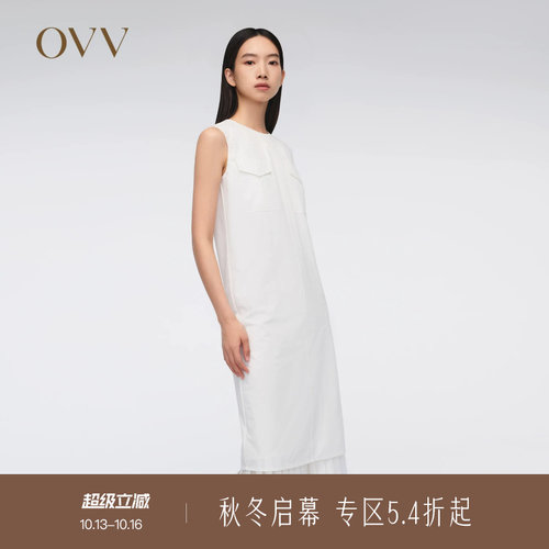 无袖设计 经典圆领 直筒版型