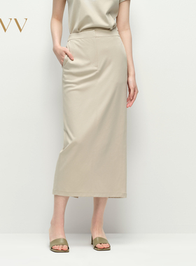 【高级运动系列】OVV2025春夏新款女装淡人简洁棉质半身裙