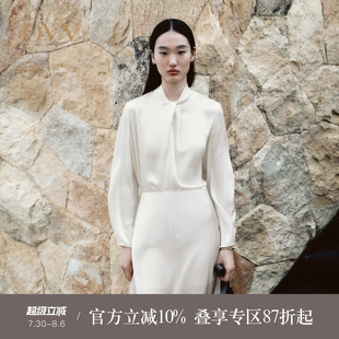 淡人20MM缎面绉休闲上衣 重磅真丝 OVV2025春夏新款 女装