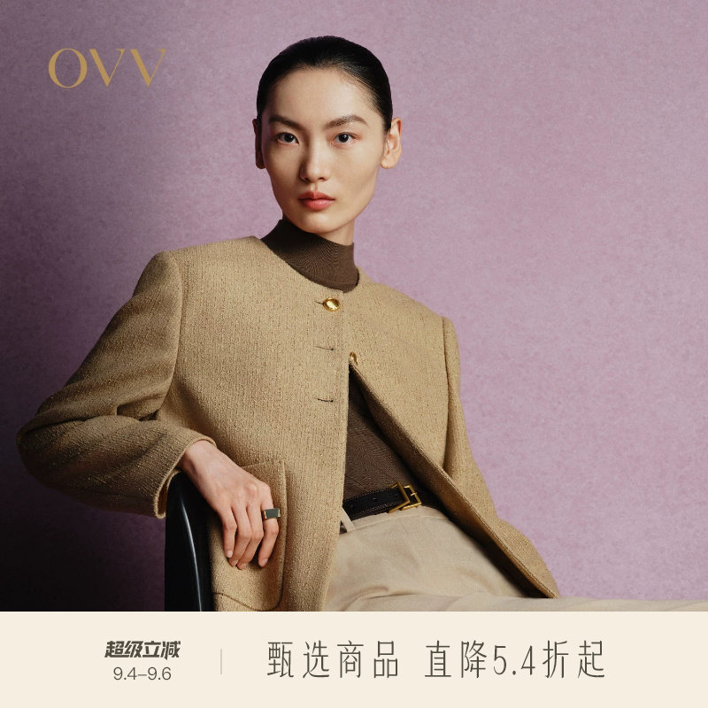 【粗花呢夹克】OVV秋冬热卖女装金属丝羊毛混纺夹克外套图片