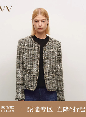 【经典粗花呢】OVV秋冬热卖女装意大利进口面料V领夹克