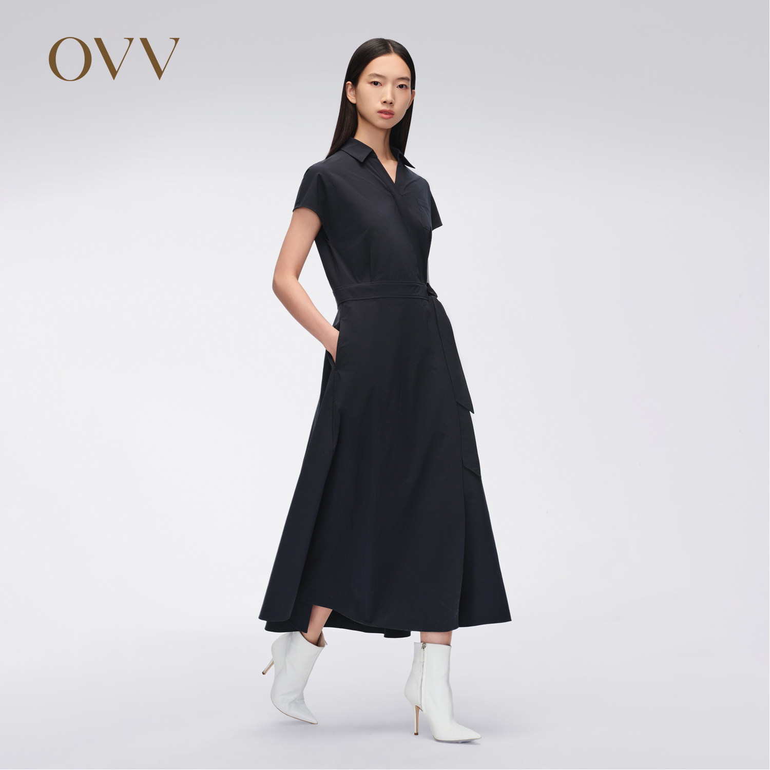 【SOLOTEX微风系列】OVV春夏热卖女装户外穿搭V领短袖连衣