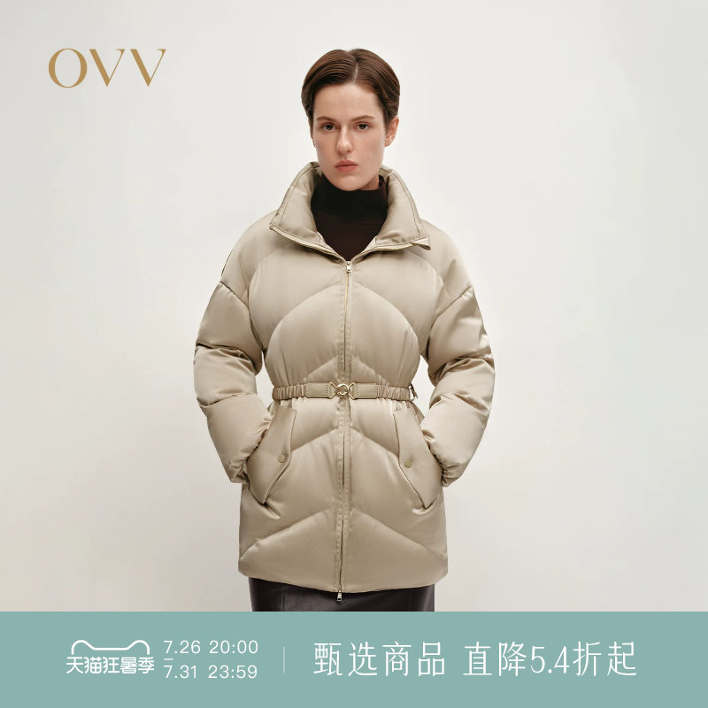 OVV秋冬热卖女装立领落肩直筒版型轻盈防风保暖羽绒服