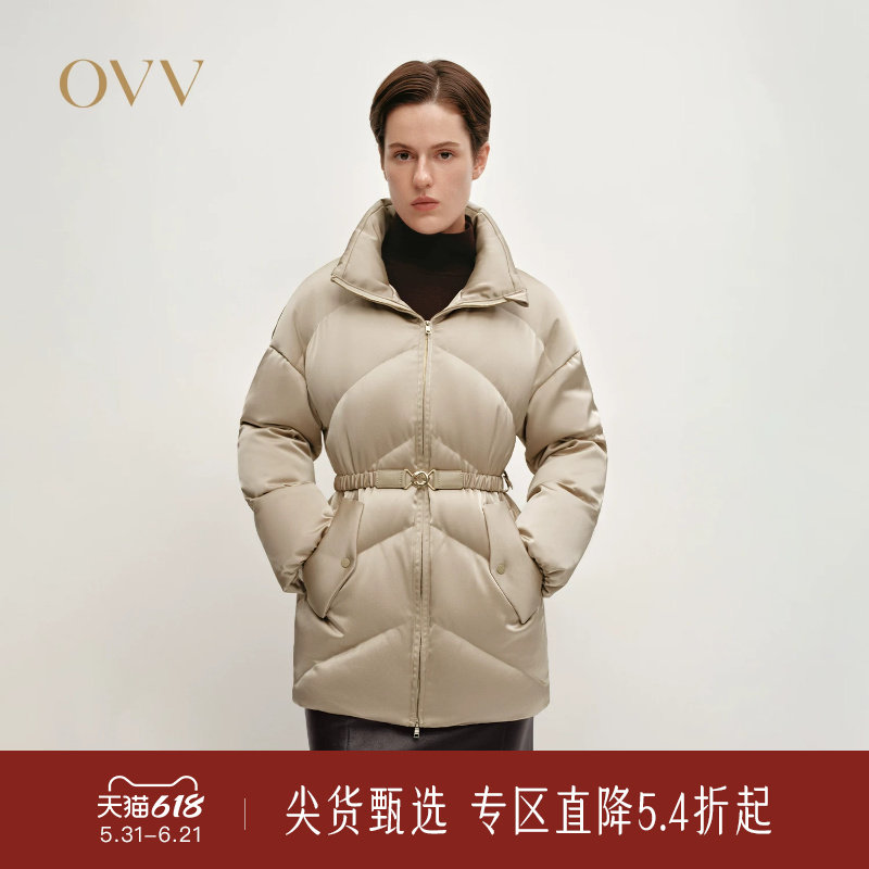 OVV秋冬热卖女装立领落肩直筒版型轻盈防风保暖羽绒服