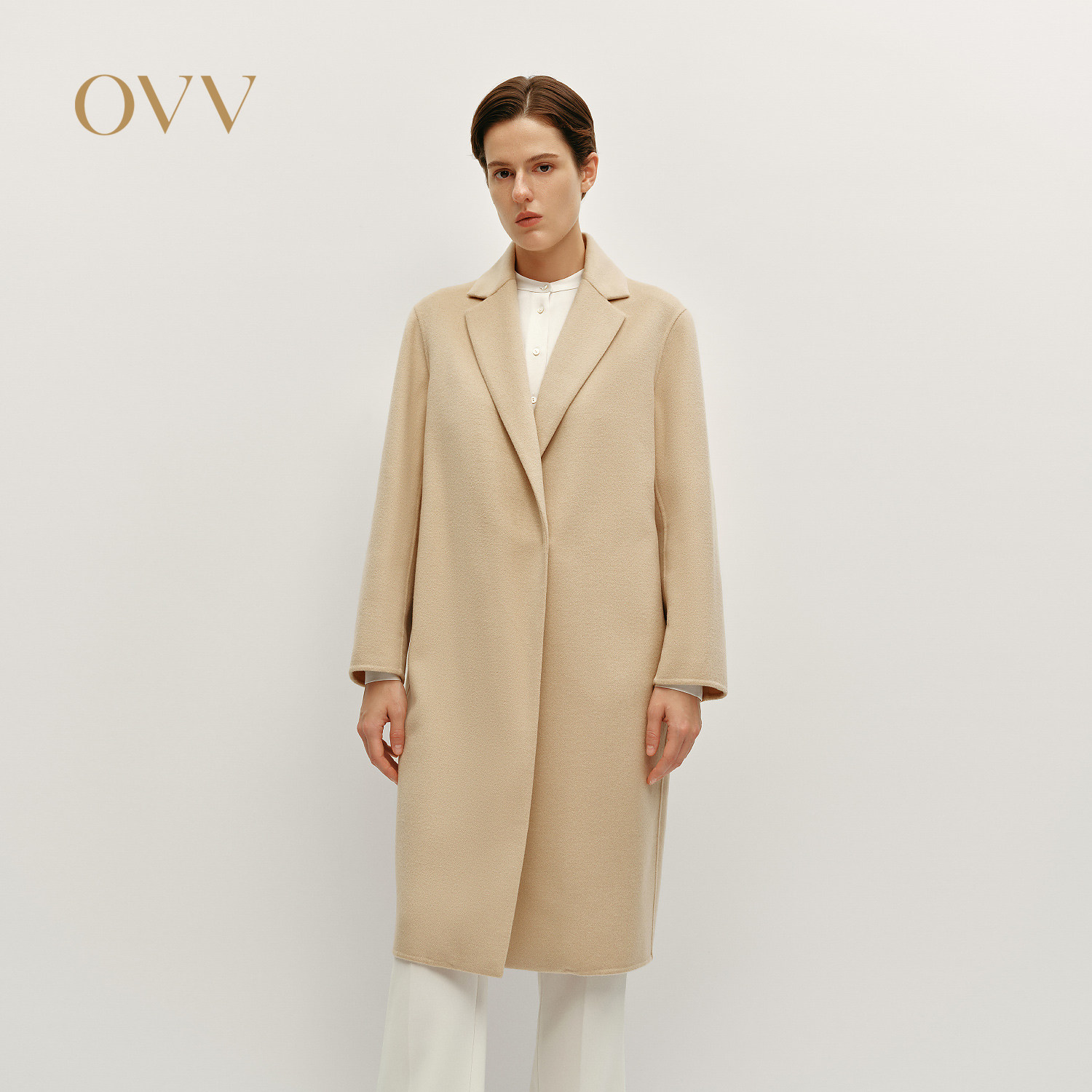 OVV秋冬热卖女装经典易搭平驳领中长休闲通勤羊毛大衣,女装/女士精品,毛呢外套,淘宝优惠券,粉丝福利购,淘宝优惠卷