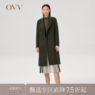 针织羊毛翻领单排扣通勤长款 OVV秋冬热卖 大衣GWDAJ41121A