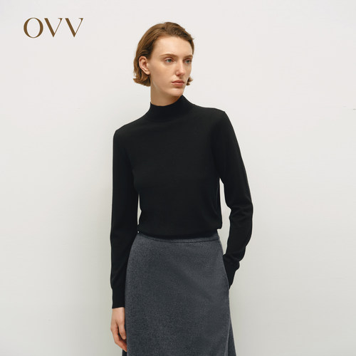 18针⾼级针织 可机洗黄金羊毛 舒弹半高领