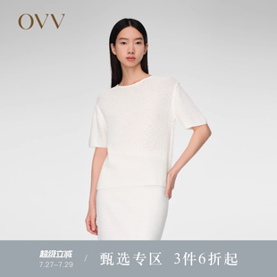 针织衫 基础简约圆领套头休闲易搭短袖 女装 OVV春夏热卖