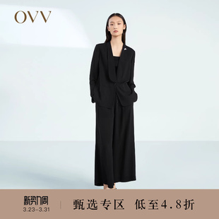 女装 OVV春夏热卖 飘逸23MM鬼绉简约西服外套 重磅真丝