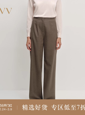 OVV2025秋冬新款女装经典简约高级舒适羊毛休闲西裤