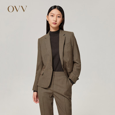 OVV秋冬新款女装千鸟休闲西服