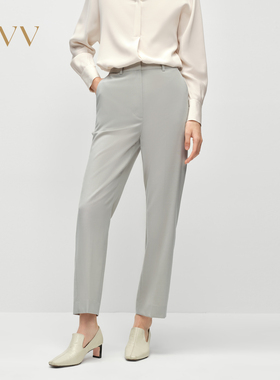OVV2025春夏新款女装淡人干净利落休闲通勤精纺羊毛西裤