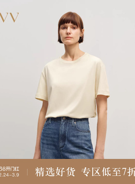 OVV2025秋冬新款女装经典舒适圆领简约基础宽松短袖T恤