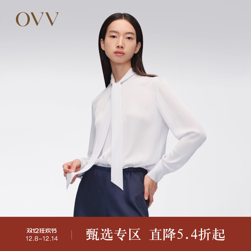 长袖三醋酸休闲衬衫OVV春夏休闲