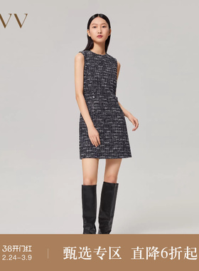 【经典粗花呢】OVV秋冬女装意大利进口粗花呢花纱连衣裙