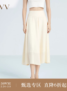 OVV春夏热卖女装单面缎三醋酸微弹优雅柔美A字半身裙单裙