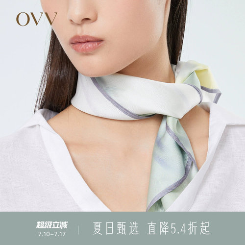 OVV真丝复古舒适印花丝巾