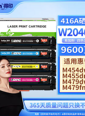 得印W2040A416A硒鼓四色套装易加粉适用惠普HPm454dwm479fdwm454d
