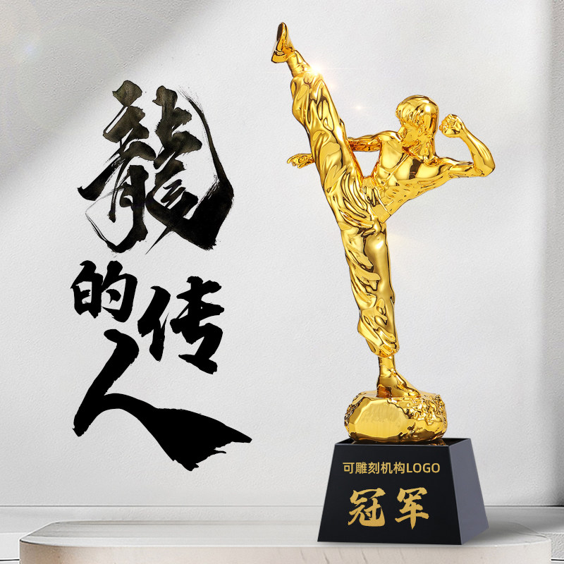 创意武术奖杯定制高档截拳道跆拳道太极传统比武搏击运动拳击健身