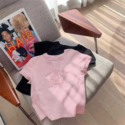 女童新款微袖穿搭t恤甜辣风