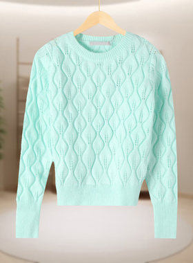 【MB】时尚潮流针织衫时尚简约圆领宽松休闲打底衫百搭MB1275